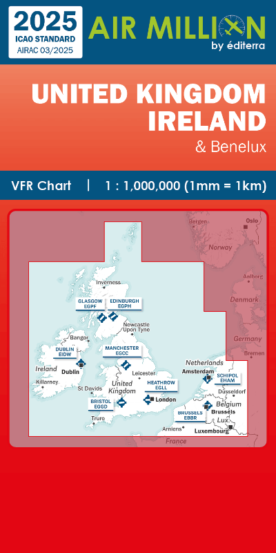 Carte Air million by editerra United Kingdom, Ireland et Benelux