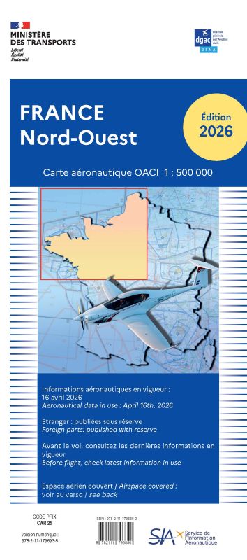 Carte OACI Nord/Ouest Edition 2026