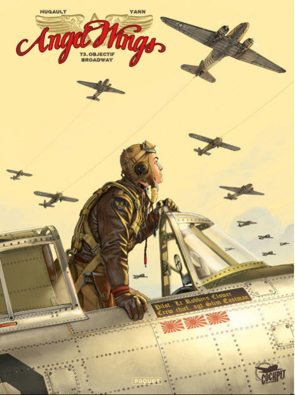 Première de couverture de la bande dessinée ngel Wings, tome 3 : Objectif Broadway par Romain Hugault et Yann aux éditions Paquet