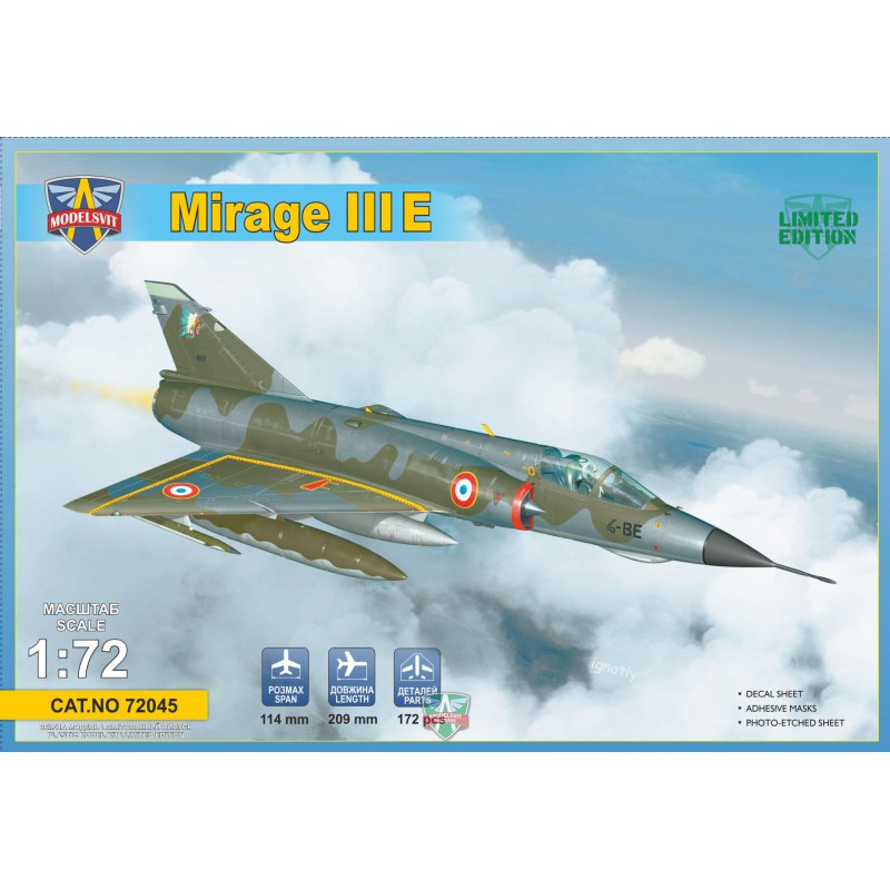 Boîte de la maquette à construire Mirage IIIE par Modelsvit