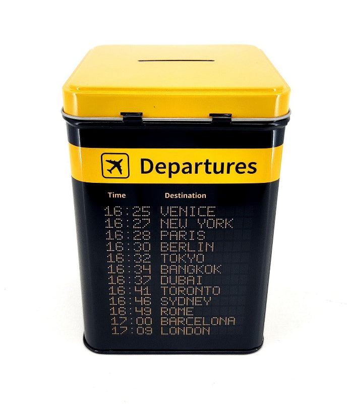 Tirelire Departures - Panneau Affichage Aéroport - LA BOUTIQUE DU PILOTE