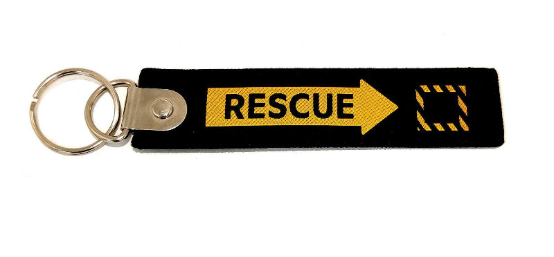 flamme rescue fond noir brodé jaune