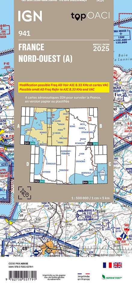 Carte OACI Nord/Ouest (N/O) Edition 2025