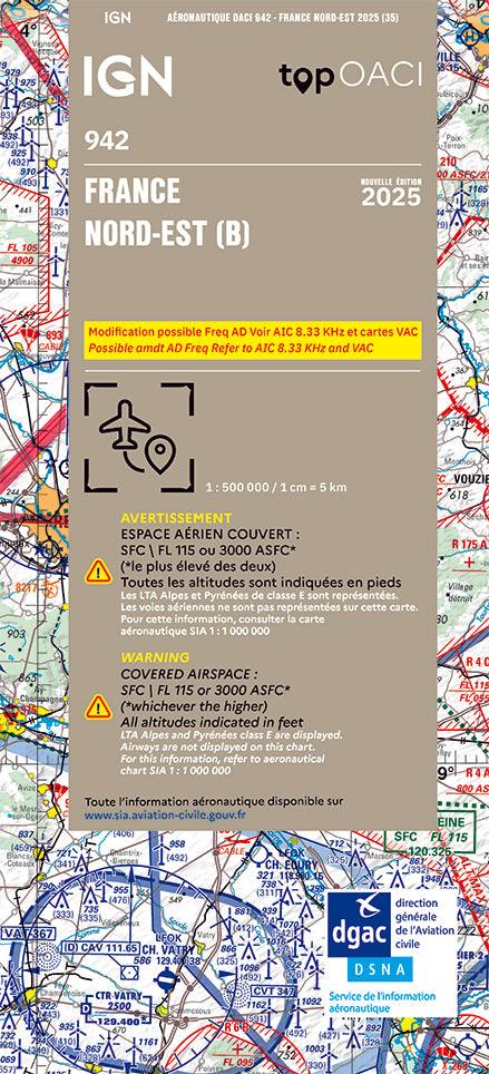 Carte OACI Nord/Est (N/E) Edition 2025