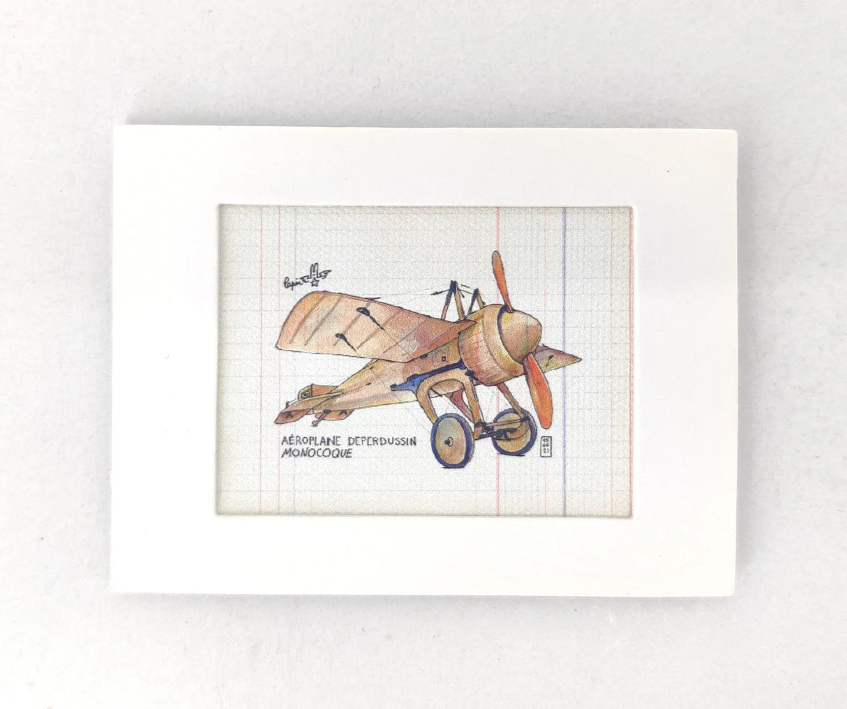 Magnet Passe-Partout Aéroplane Deperdussin monocoque - Lapin