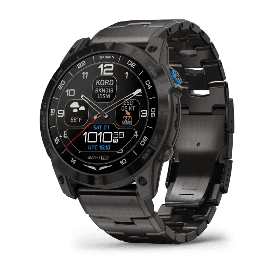 D2 Mach 1 Pro - Garmin - Montre aviateur connectée - Bracelet en Titane - LA BOUTIQUE DU PILOTE