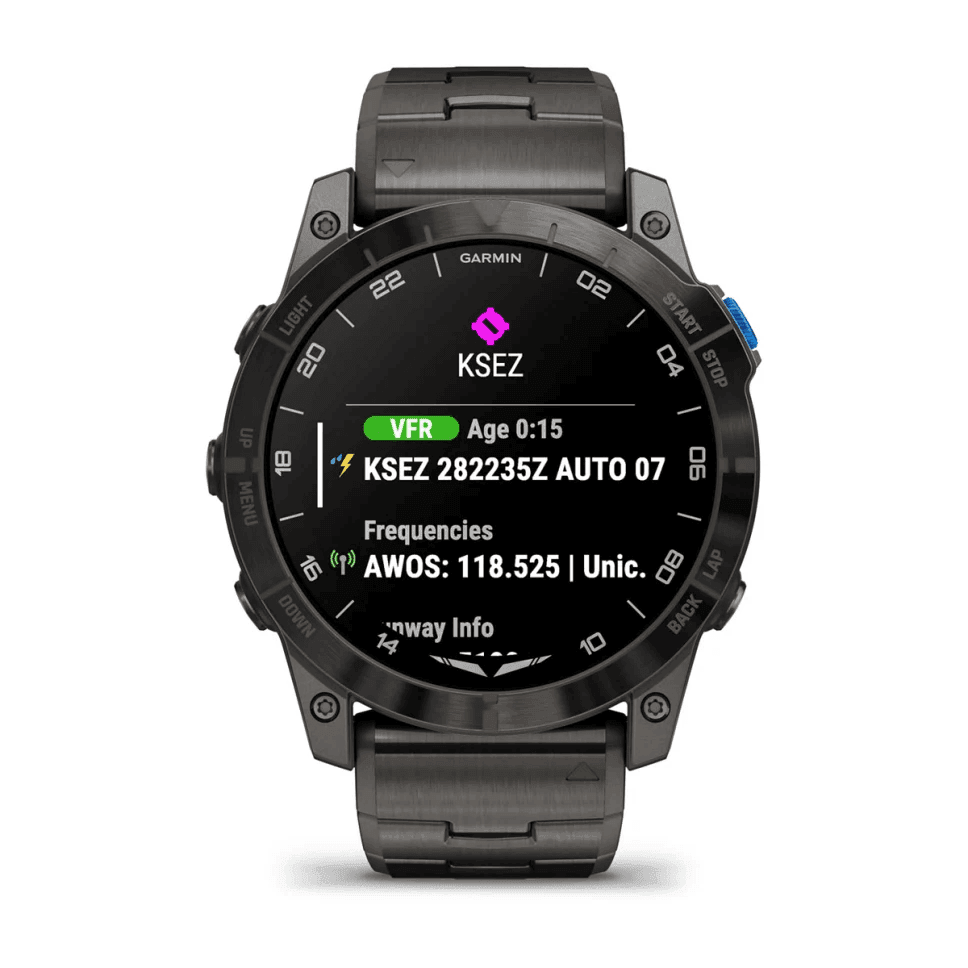 D2 Mach 1 Pro - Garmin - Montre aviateur connectée - Bracelet en Titane - LA BOUTIQUE DU PILOTE