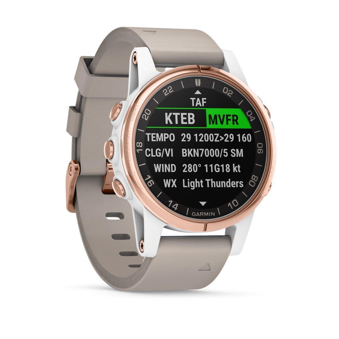 d2 delta s - montre aviateur avec bracelet en cuir beige