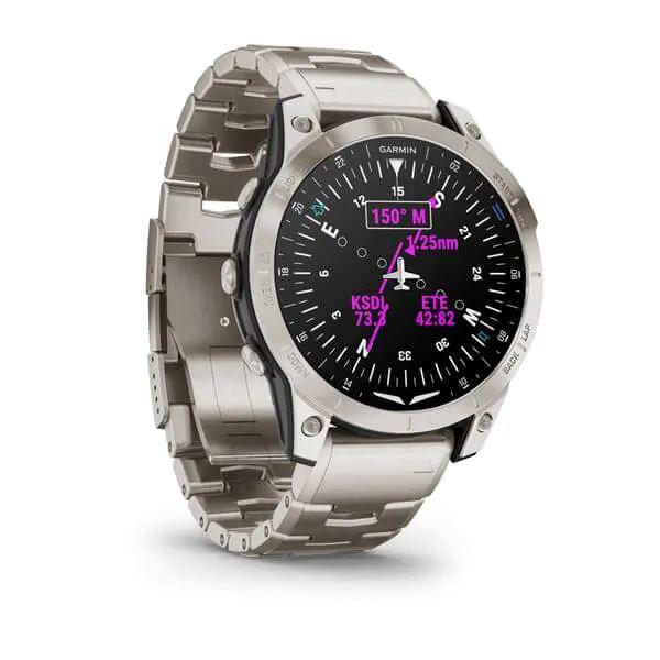 d2 mach 1 - montre aviateur connectée - bracelet en titane