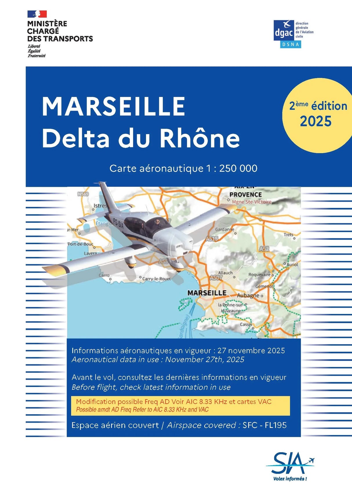 Carte Marseille Delta du Rhône 2025 2e Edition - SIA - (1/250 000)