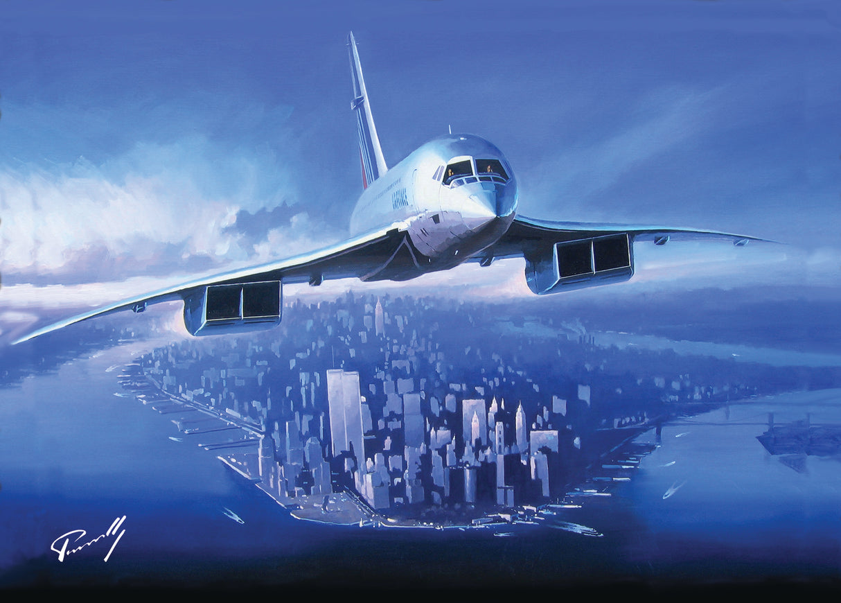 Carte postale Concorde au dessus de New-York - L. Perinotto