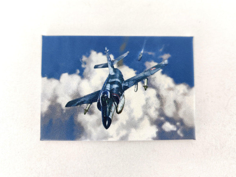 Magnet canevas avec une représentation de la peinture de Lucio Perinotto : Super Etendard