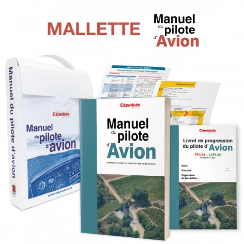 Mallette manuel du pilote d'avion + livret de progression