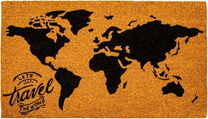 Paillasson avec impression carte du monde