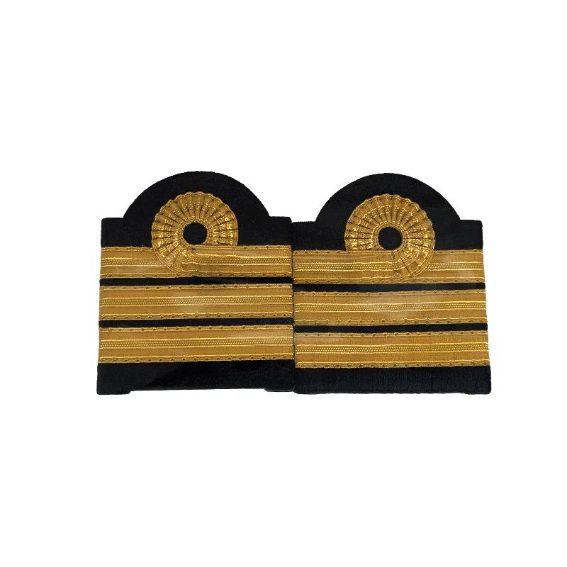 Galons d'épaule brodés dorés 3 galons avec nœud de Nelson