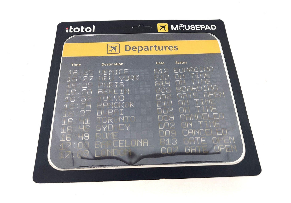 Tapis de Souris Departures - Panneau Affichage Aéroport - LA BOUTIQUE DU PILOTE