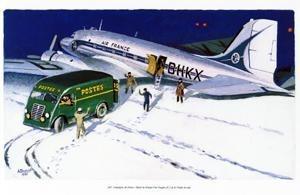 gouache 49 cm x 32 cm 070 douglas dc 3