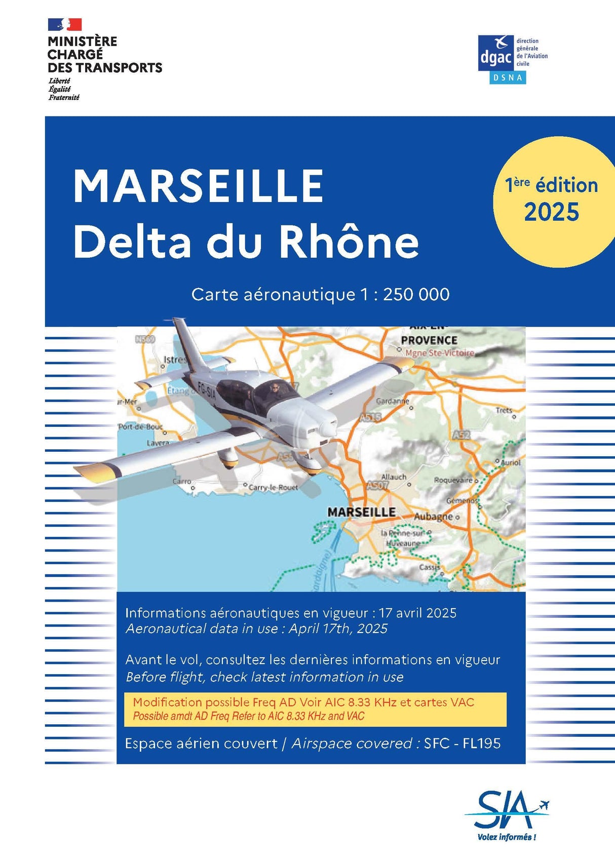 Carte Marseille Delta du Rhône 2025 1e Edition - SIA - (1/250 000)