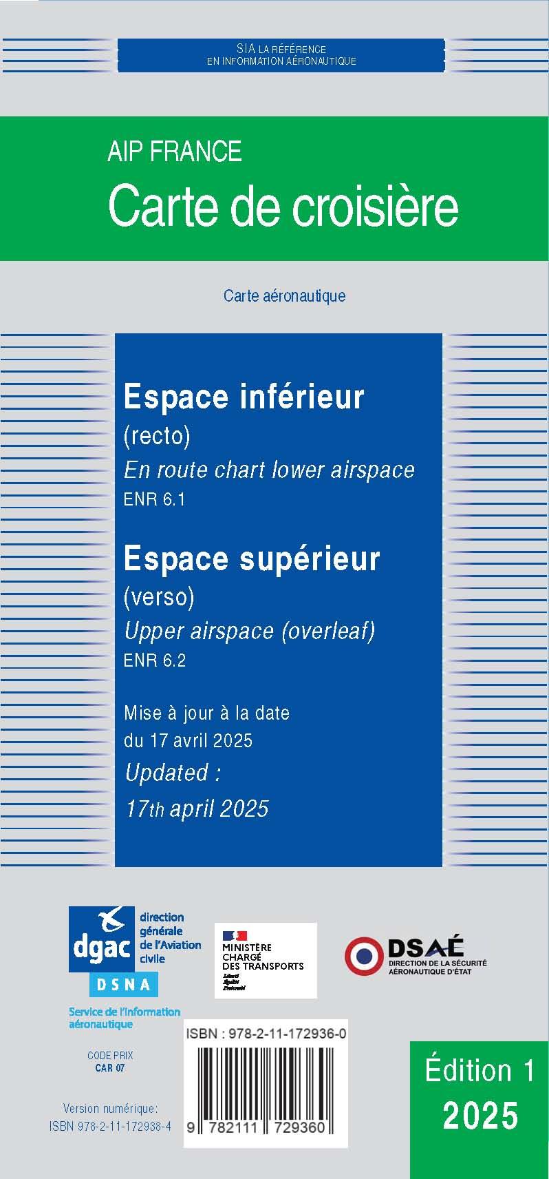Carte de Croisière Espace Inférieur & Supérieur 2025 - SIA
