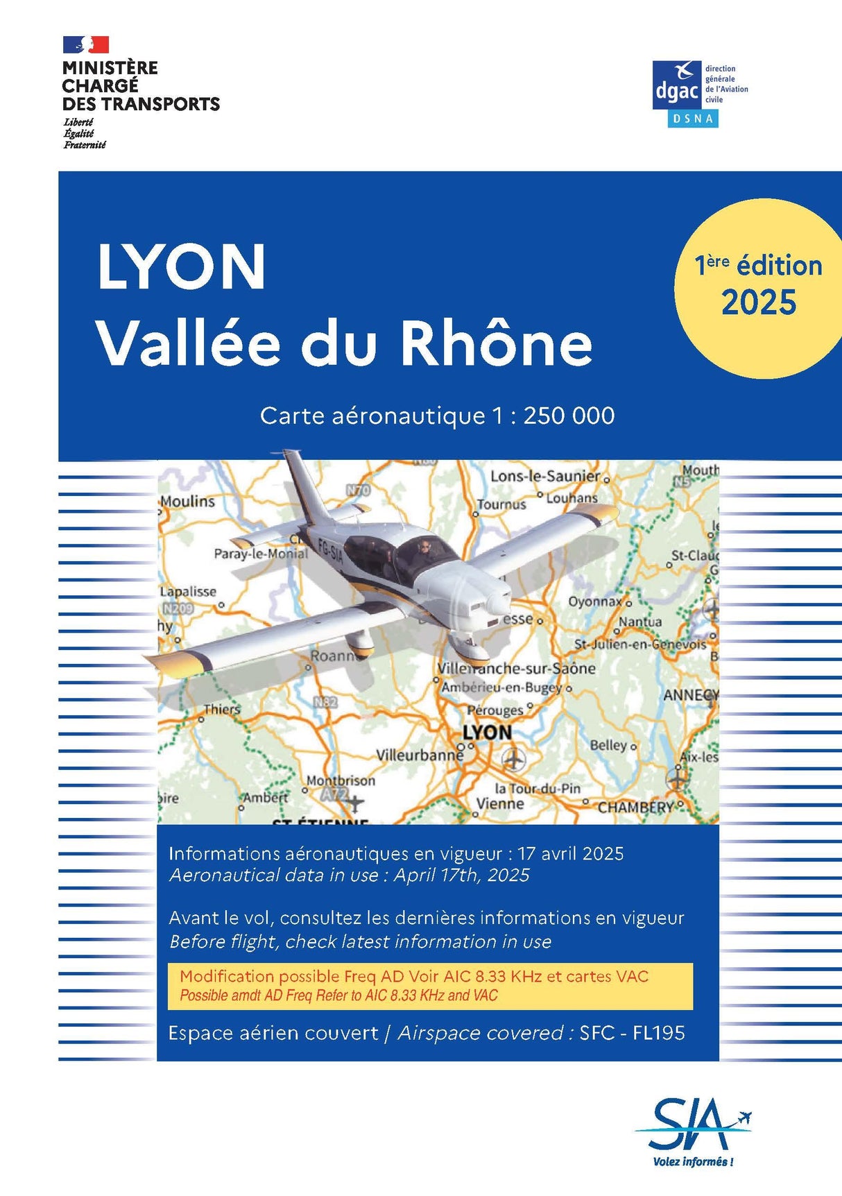 Carte Lyon Vallée du Rhône 1e Edition 2025 - SIA- (1 / 250 000)