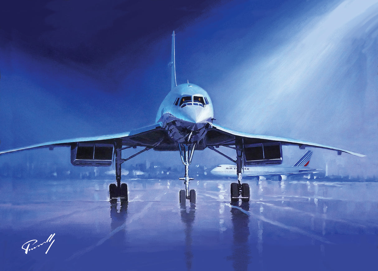 Carte postale Concorde et Boeing 747 - L. Perinotto