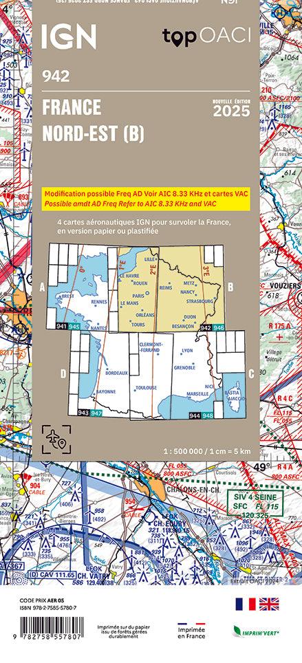 Carte OACI Nord/Est (N/E) Edition 2025
