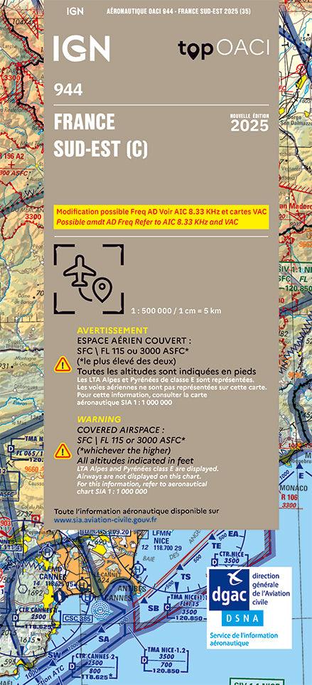 Carte OACI Sud/Est (S/E) Edition 2025