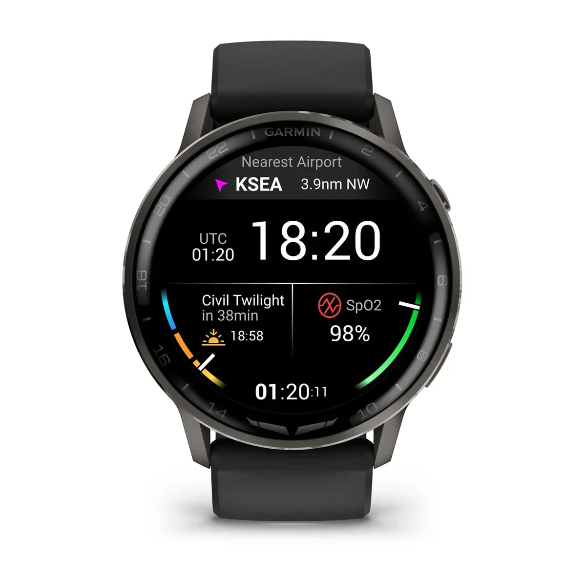 D2 Air X15 noire - Garmin - Montre aviateur connectée