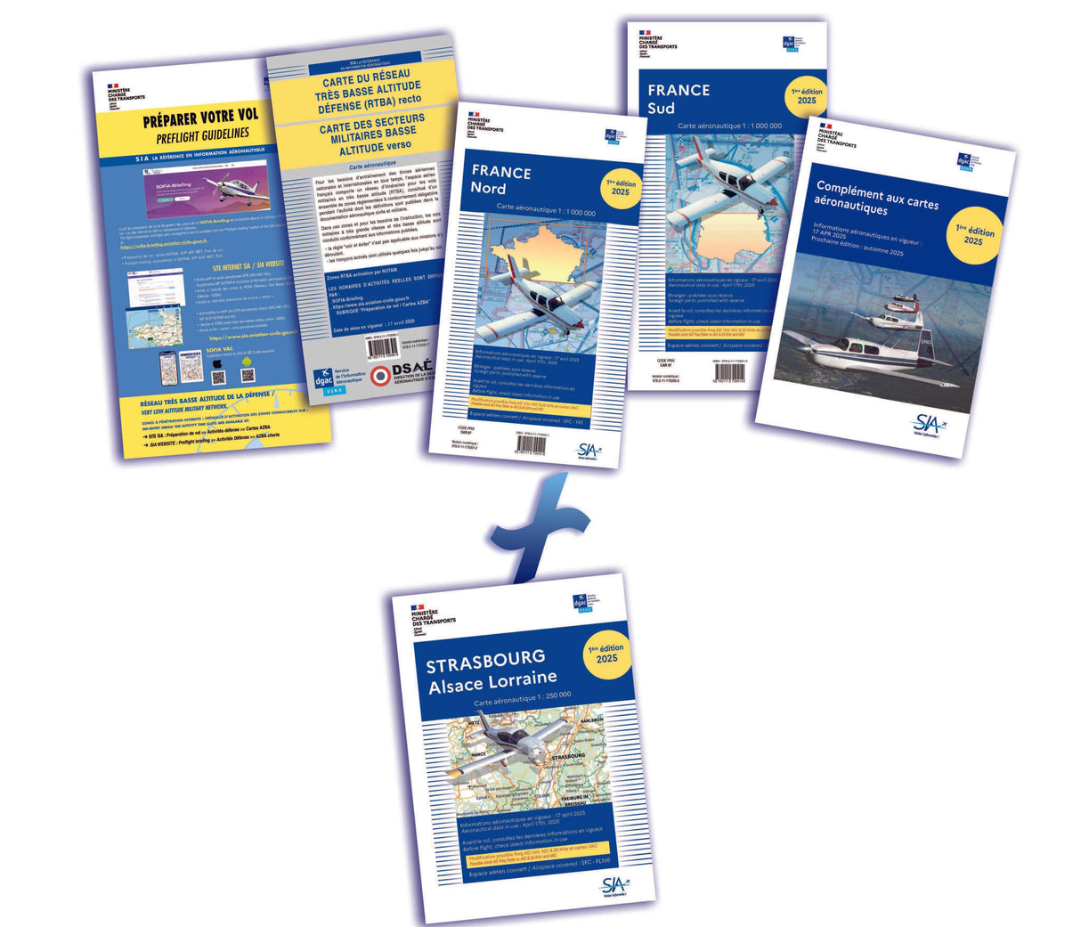 DOCUMENTS VFR 2025 1e Edition + Carte Strasbourg - SIA