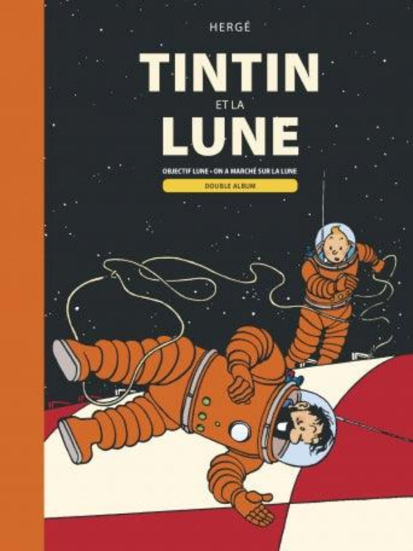 Première de couverture du double album Tintin et la Lune par Hergé