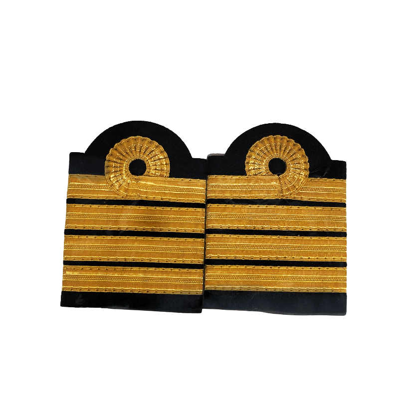 Galons d'épaule brodés 4 galons commandant de bord