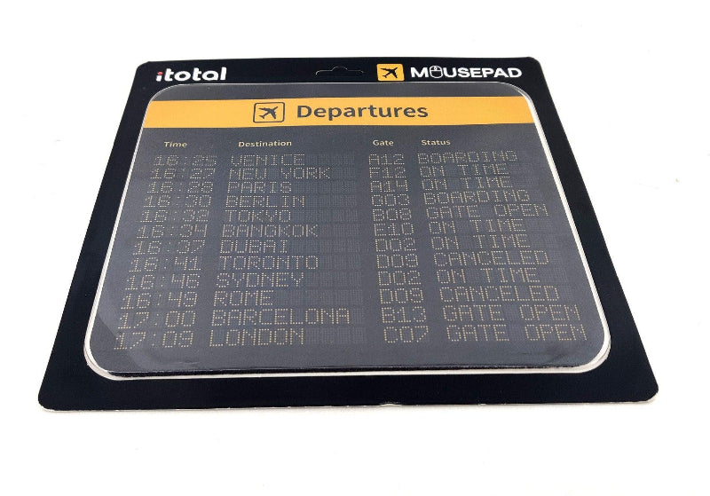 Tapis de Souris Departures - Panneau Affichage Aéroport - LA BOUTIQUE DU PILOTE
