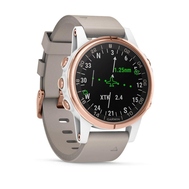 d2 delta s - montre aviateur avec bracelet en cuir beige