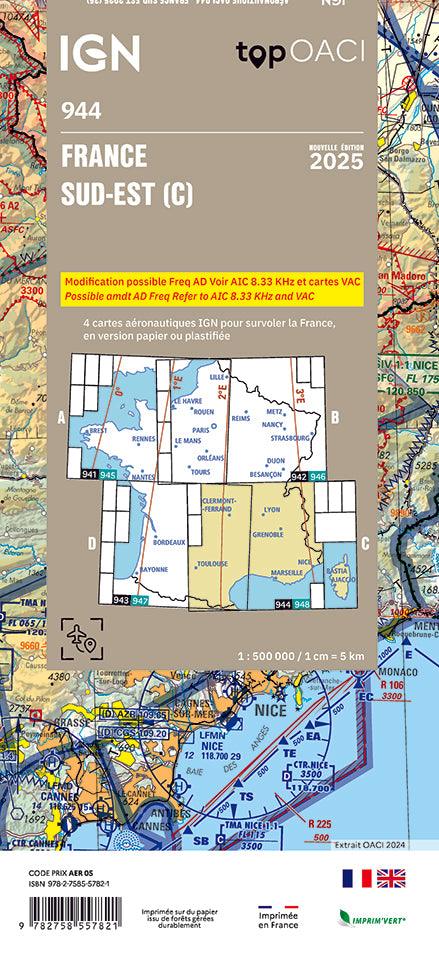 Carte OACI Sud/Est (S/E) Edition 2025