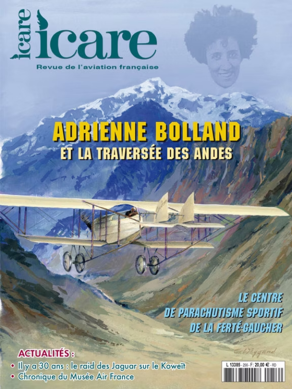 Première de couverture de la revue de l'aviation française Icare numéro 260, Adrienne Bolland et la traversée des Andes