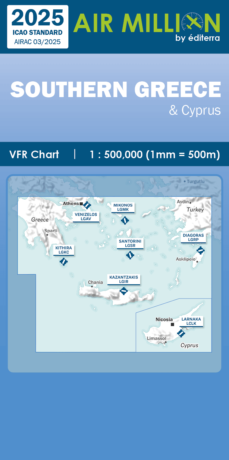 CARTE AIR MILLION GRECE BALKANS SUD 2025 (1/500 000)