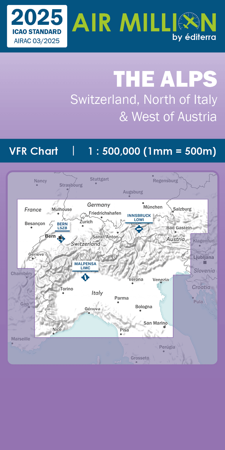 CARTE AIR MILLION ALPES 2025 (1/500 000)