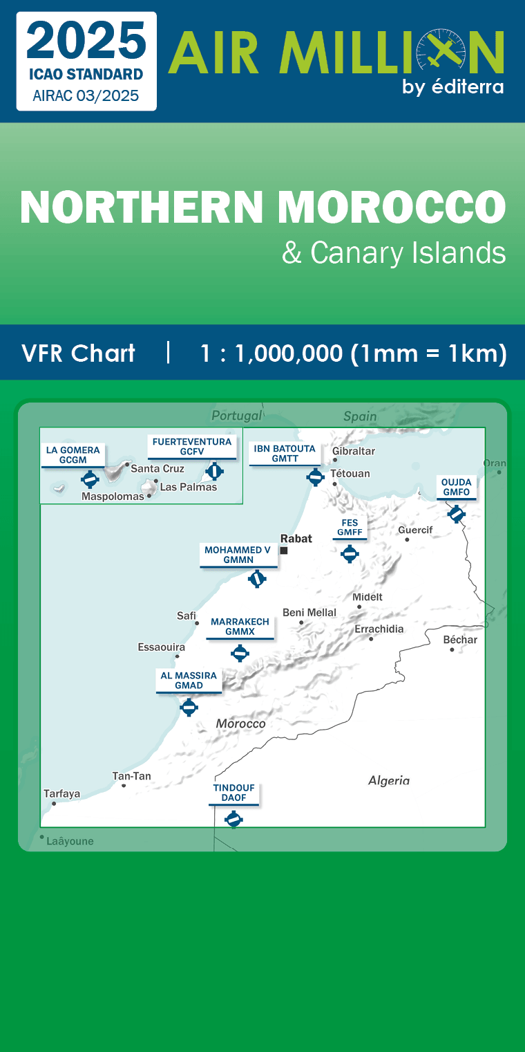 CARTE AIR MILLION MAROC 2025 (1/1 000 000)