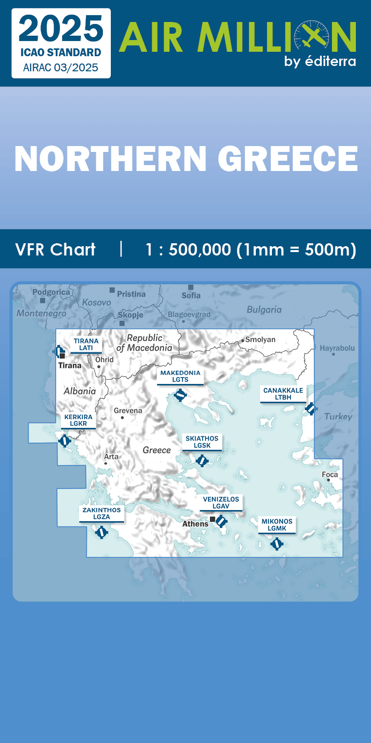 CARTE AIR MILLION GRECE BALKANS NORD 2025 (1/500 000)