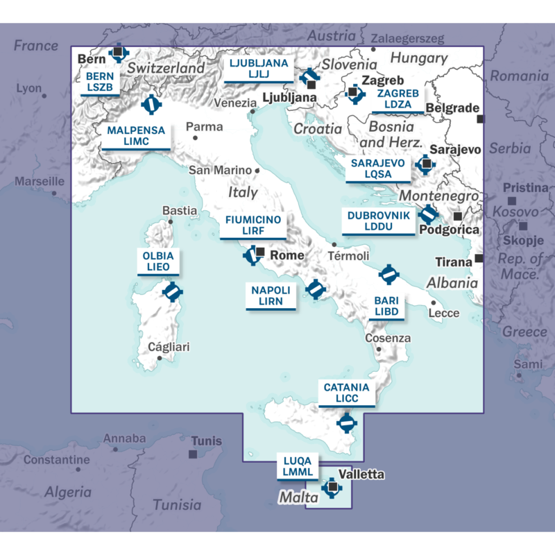 Carte Italie et Balkans 2026 Air Million Editerra