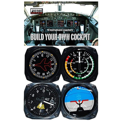 Dessous de verres Instruments Cockpit - Lot de 4 Fosco Cadeaux - Gadgets Fosco