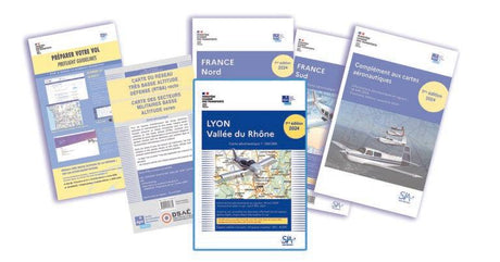 DOCUMENTS VFR 2024 plastifiés + Carte Lyon plastifiée - SIA - LA BOUTIQUE DU PILOTE
