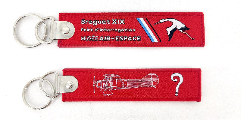 PORTE CLES rouge en tissus brodé BREGUET XIX - LA BOUTIQUE DU PILOTE