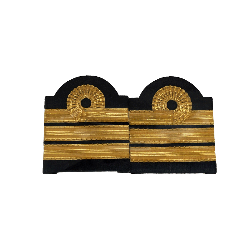 Galons d'épaule brodés dorés 3 galons avec nœud de Nelson