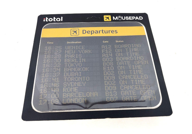 Tapis de Souris Departures - Panneau Affichage Aéroport - LA BOUTIQUE DU PILOTE