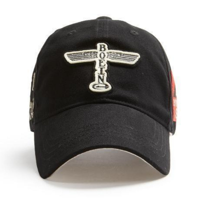casquette b17 noire avec Logo boeing brodé noir et blanc