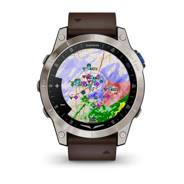 d2 mach 1 - montre aviateur connectée - bracelet en cuir