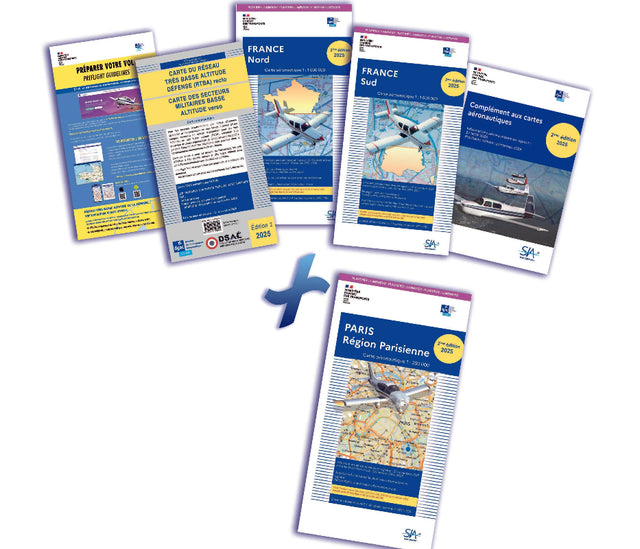 Documents VFR plastifiés + carte région parisienne 