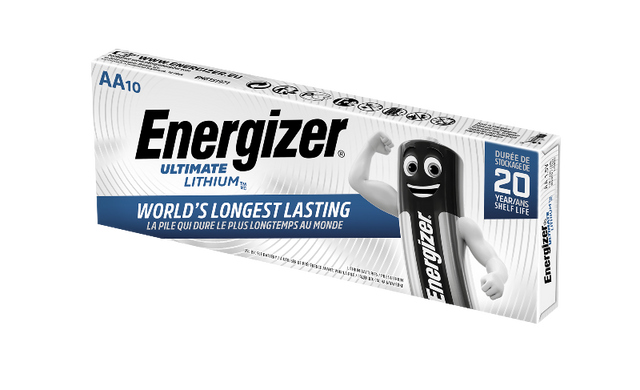 Boîte de 10 piles Energizer FR6/AA/L91 - lithium 1.5V 
