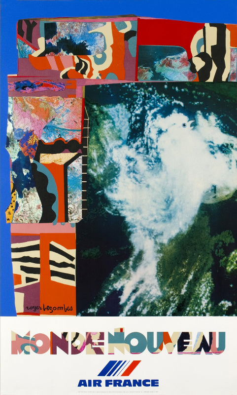 Affiche Air France Monde Nouveau par Roger Bézombes
